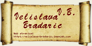 Velislava Bradarić vizit kartica
